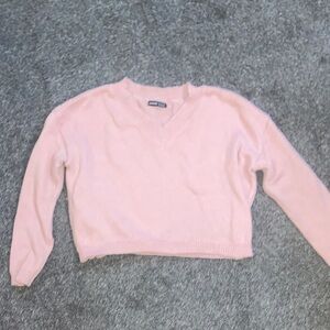 Shein soft pink V-neck sweater